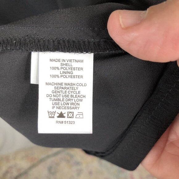 CeCe Dress Womens 8 Black Chiffon Ruffles Feminine Smocked Neck Capsule NEW - Picture 9 of 16